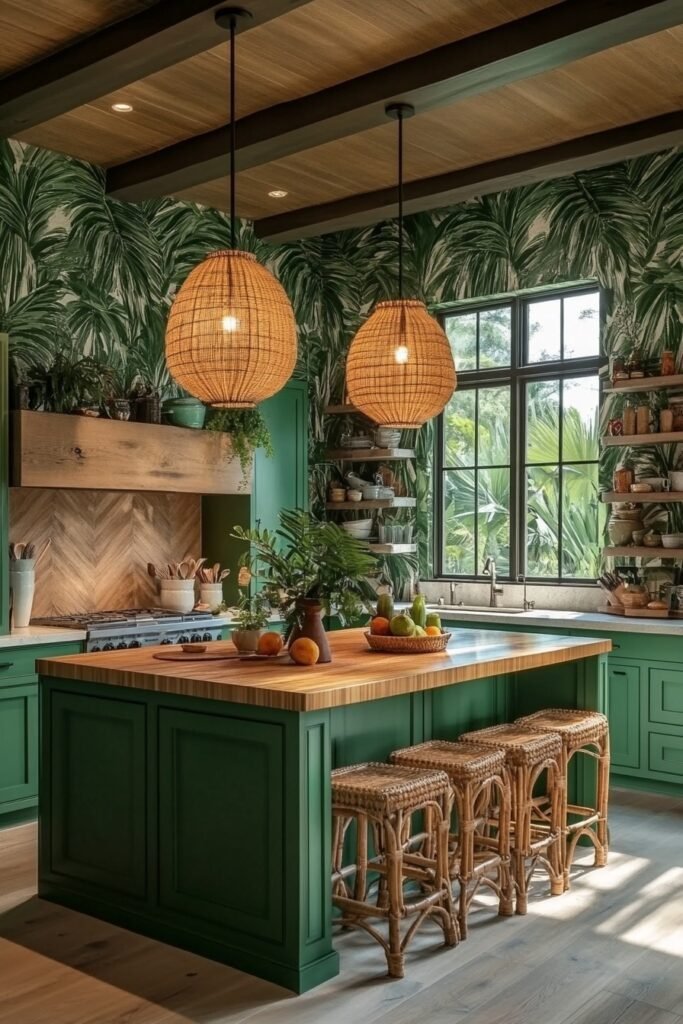 Vibrant Tropical Boho Kitchen