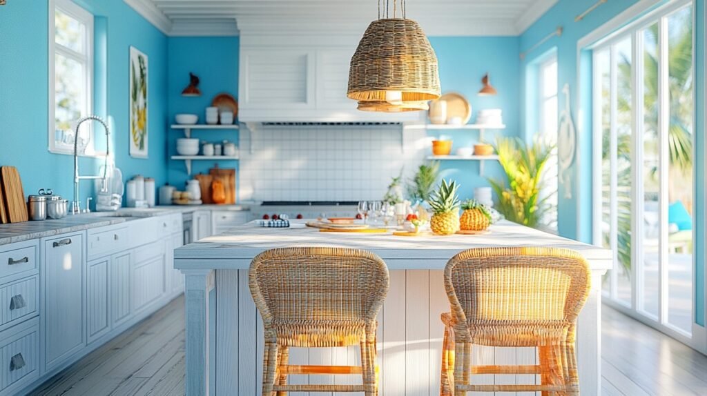 coastal preppy kitchen