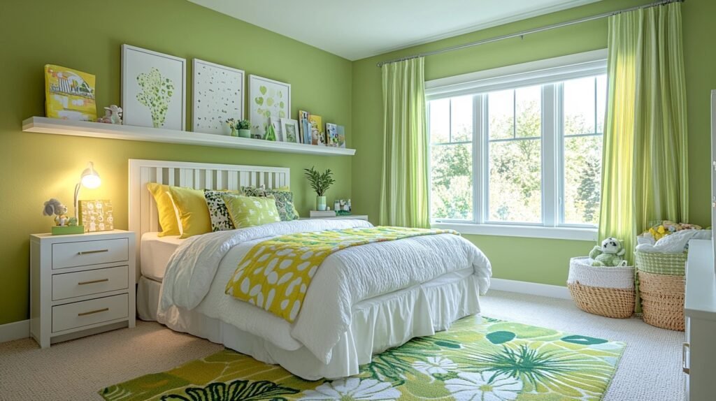 cozy bedroom green