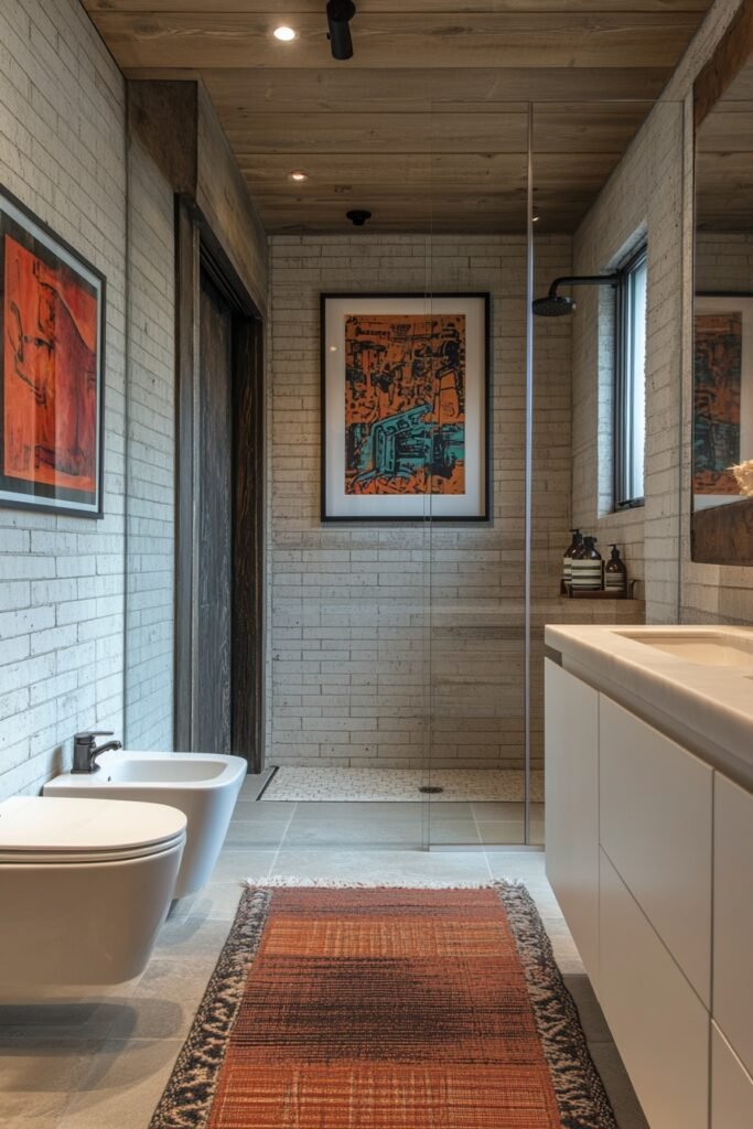 Artistic Loft Bathroom Flair