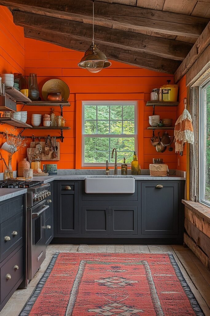 Bold Color Kitchen Accent Walls