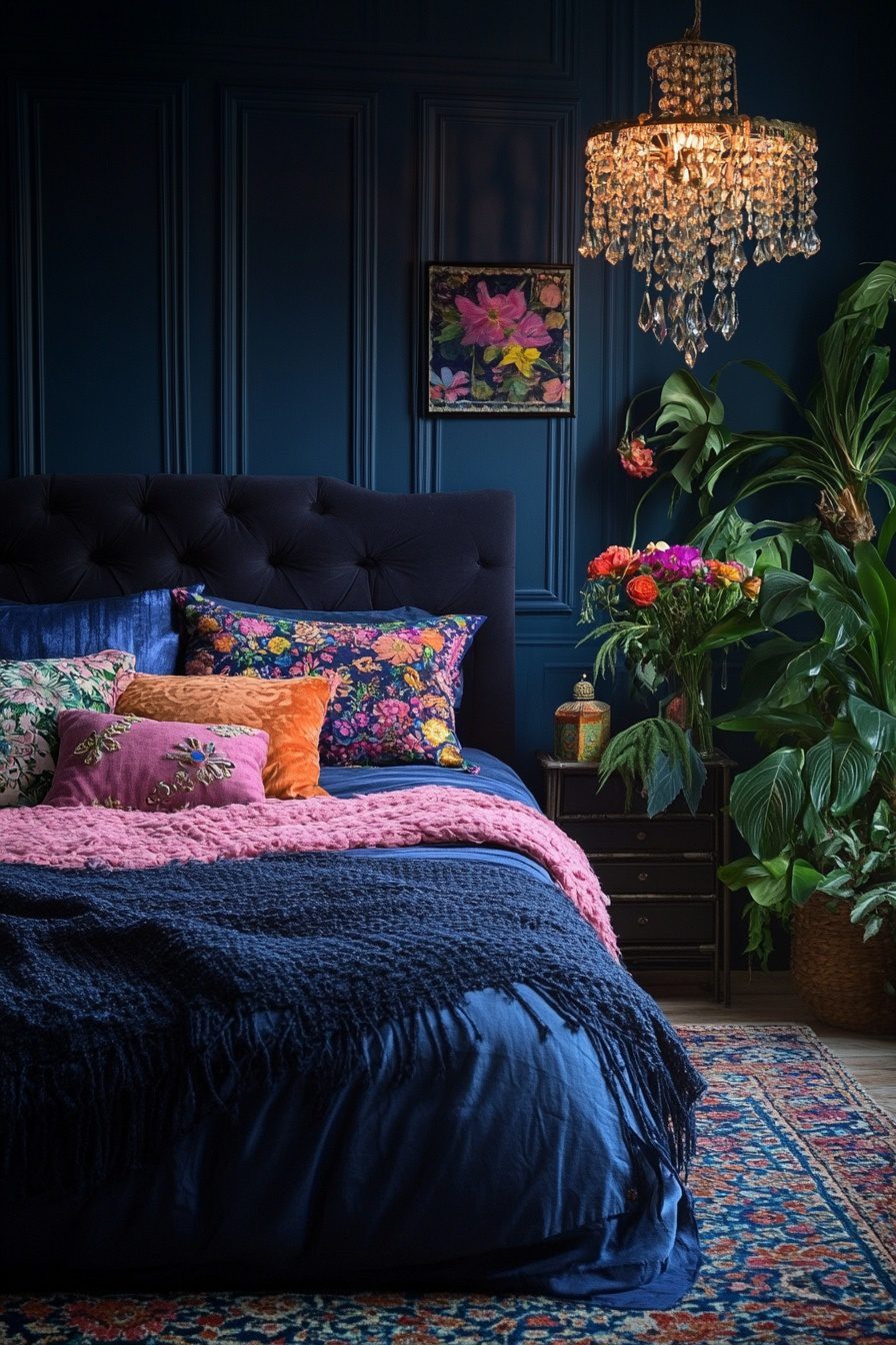 29 Navy Blue Boho Bedroom Ideas For Creating A Peaceful And Inviting ...