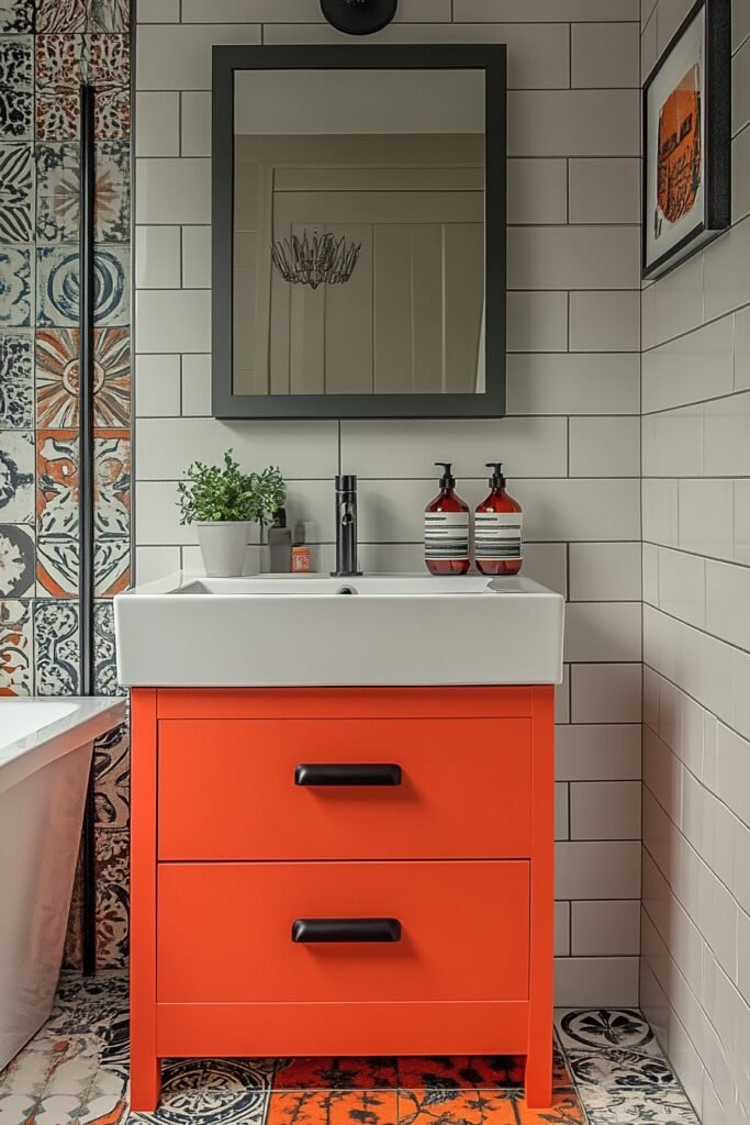 Colorful Loft Bathroom Vibes