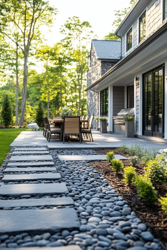 Contemporary Cobblestone Patio