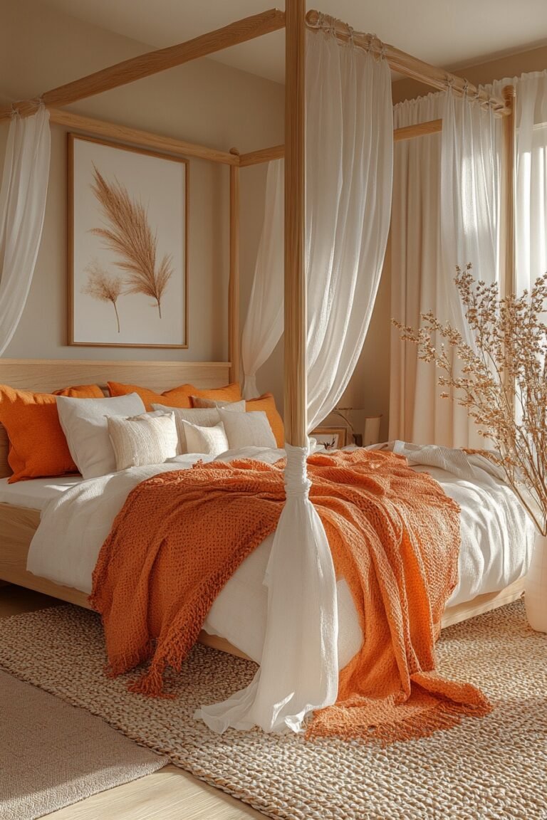 29 Orange Boho Bedroom Ideas For Creating A Playful And Vibrant Space