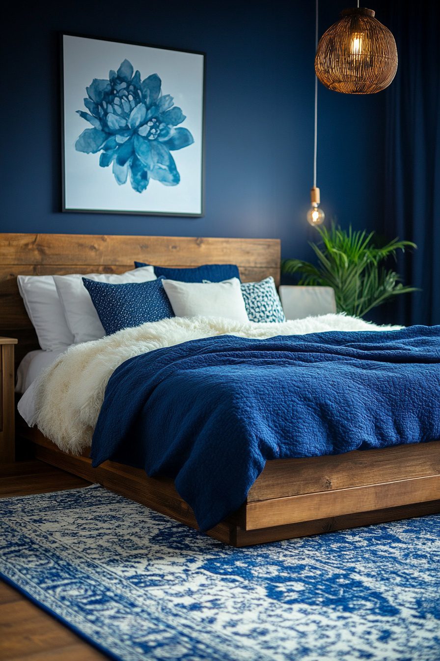 29 Navy Blue Boho Bedroom Ideas For Creating A Peaceful And Inviting ...