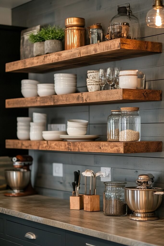 Floating Shelves for Kitchen Storage