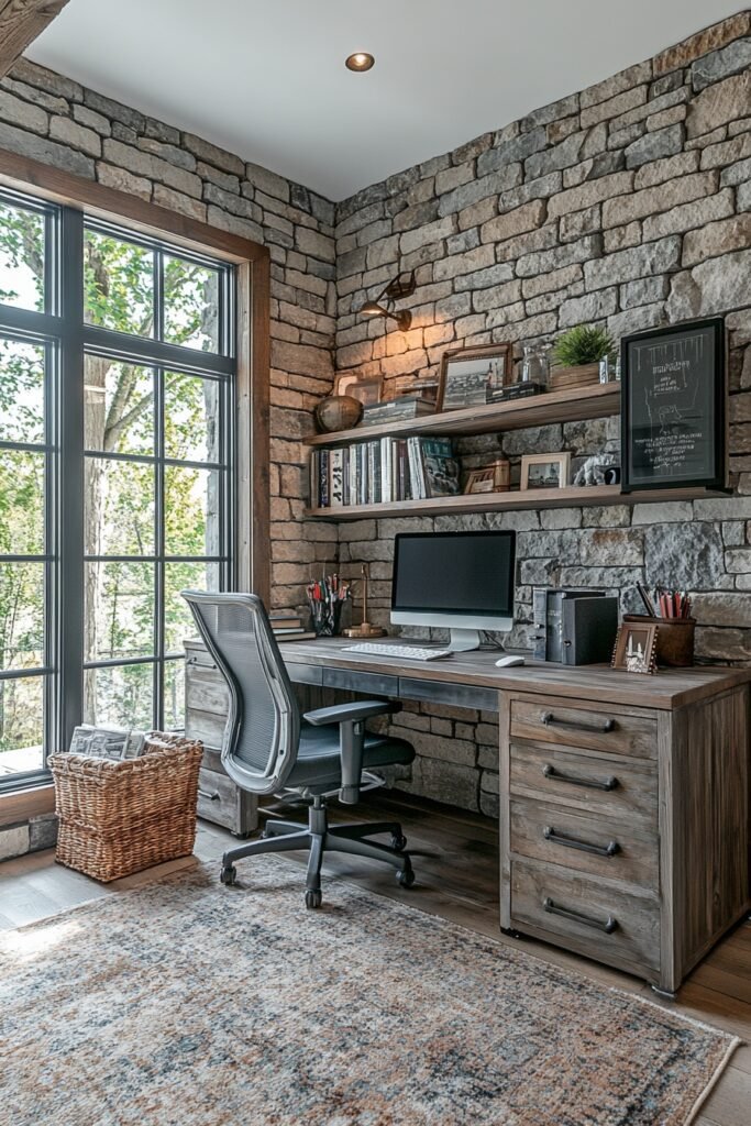 Industrial Stone and Metal Office