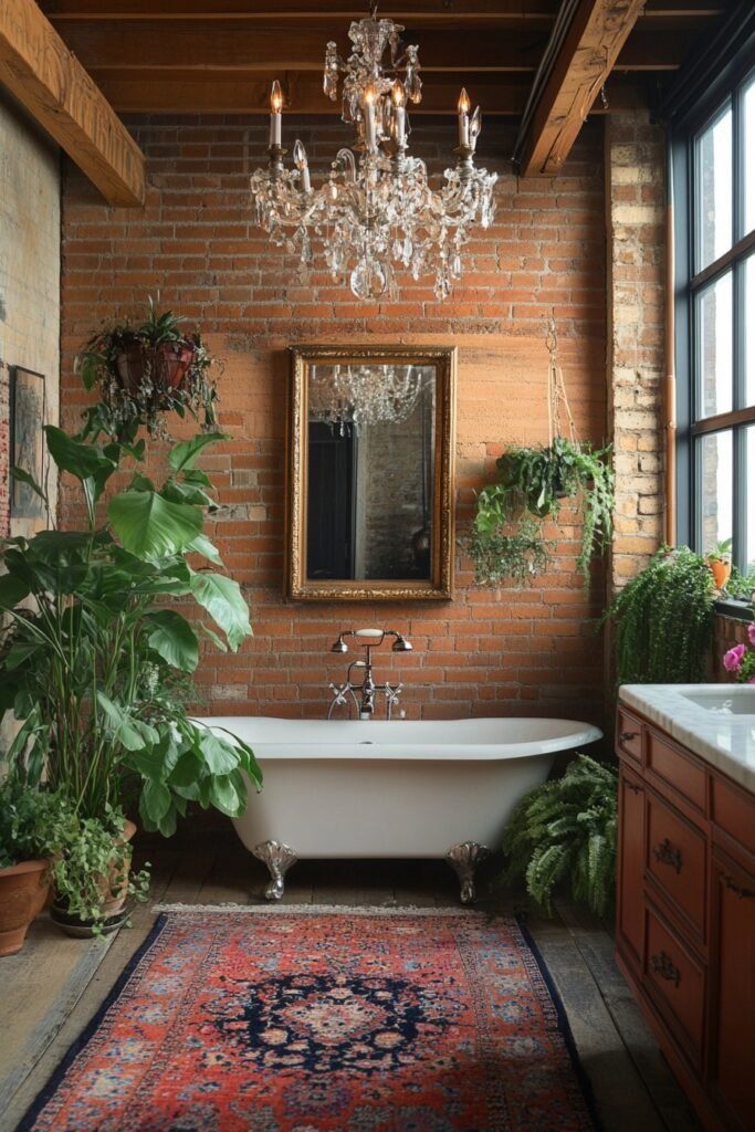 Loft Bathroom with High Ceilings