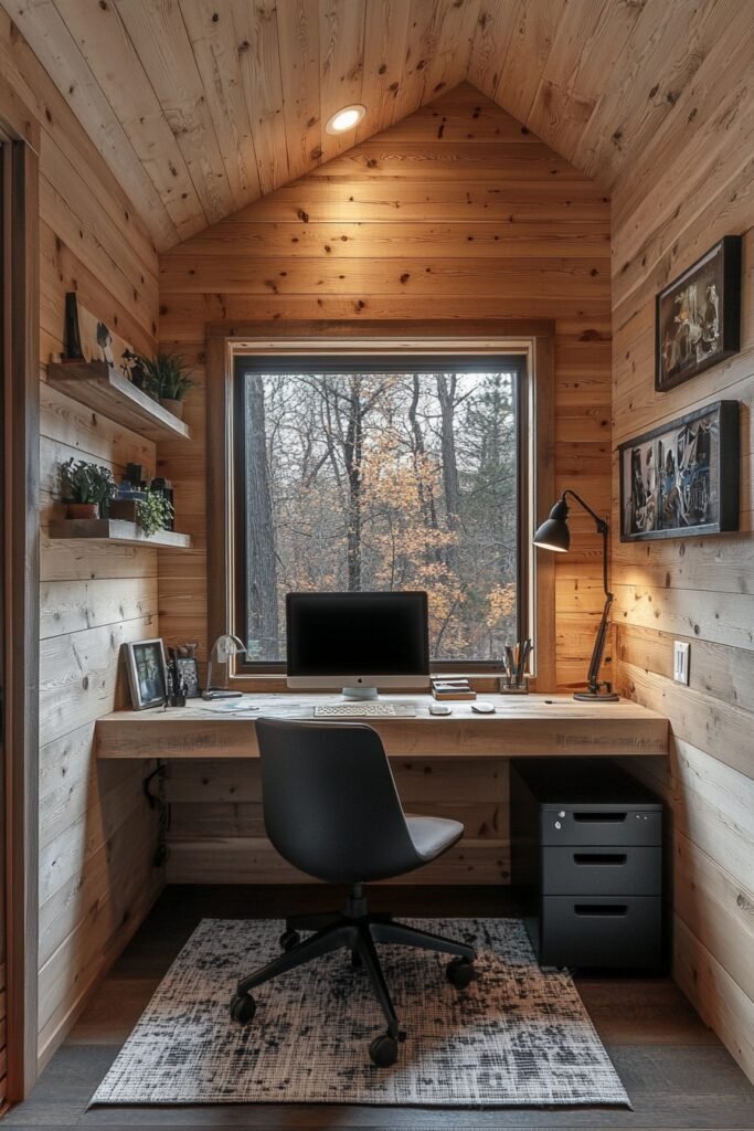 Modern Cabin Work Nook