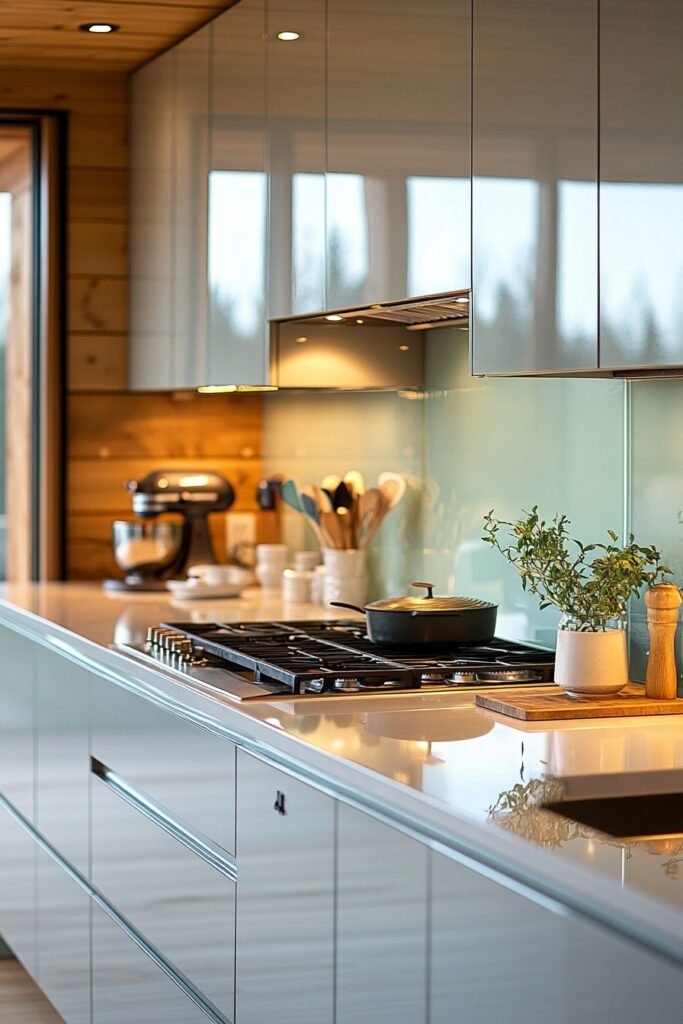 Modern Glass Backsplash Design