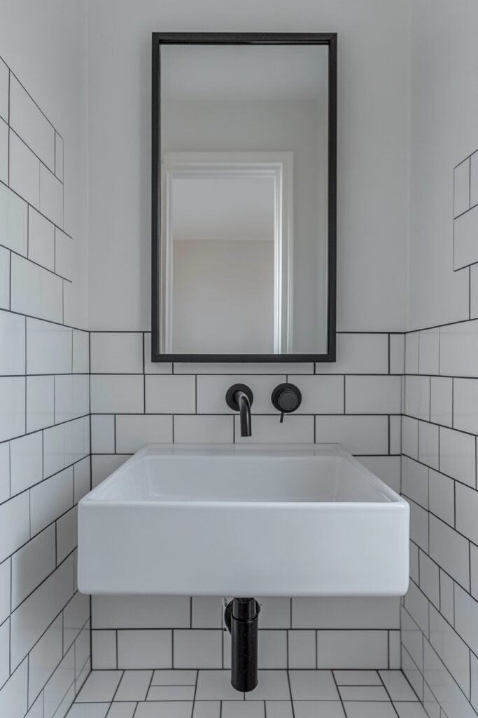 Monochrome Minimalist Loft Bath