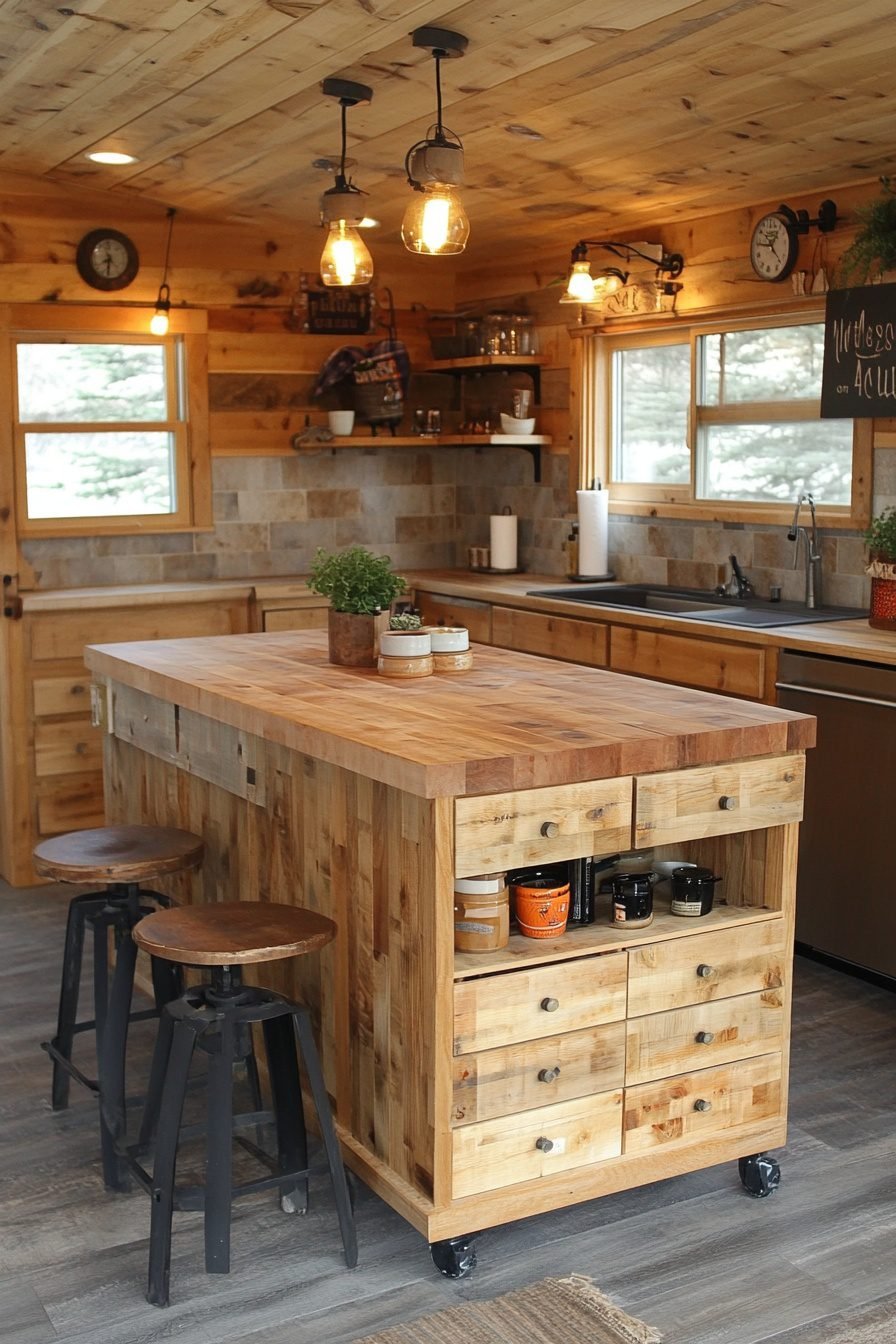 Small Cabin Kitchen Ideas With Island