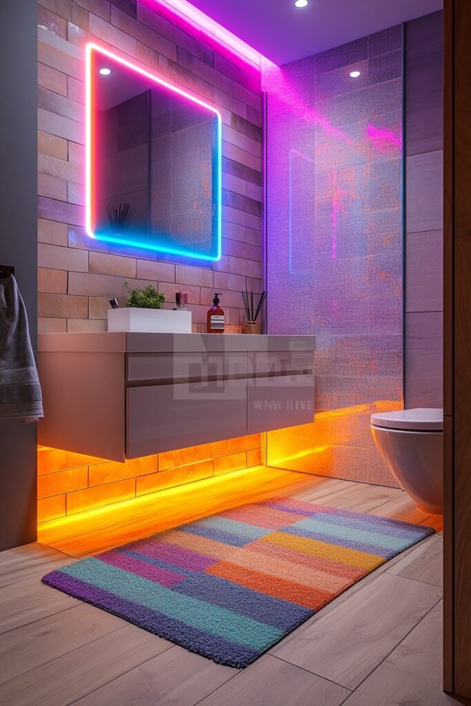 Neon Loft Bathroom Accents