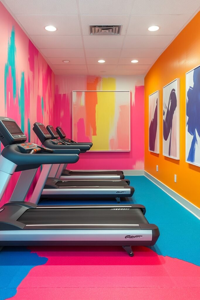 Retro-Inspired Fitness Room