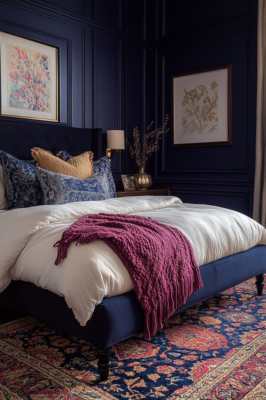 29 Navy Blue Boho Bedroom Ideas For Creating A Peaceful And Inviting ...