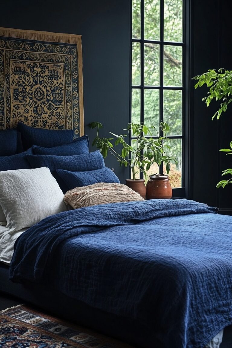 29 Navy Blue Boho Bedroom Ideas For Creating A Peaceful And Inviting
