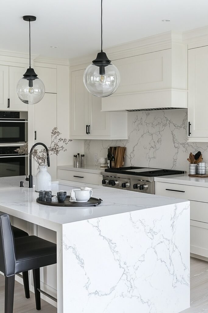 Snowy Sleek Cooking Area