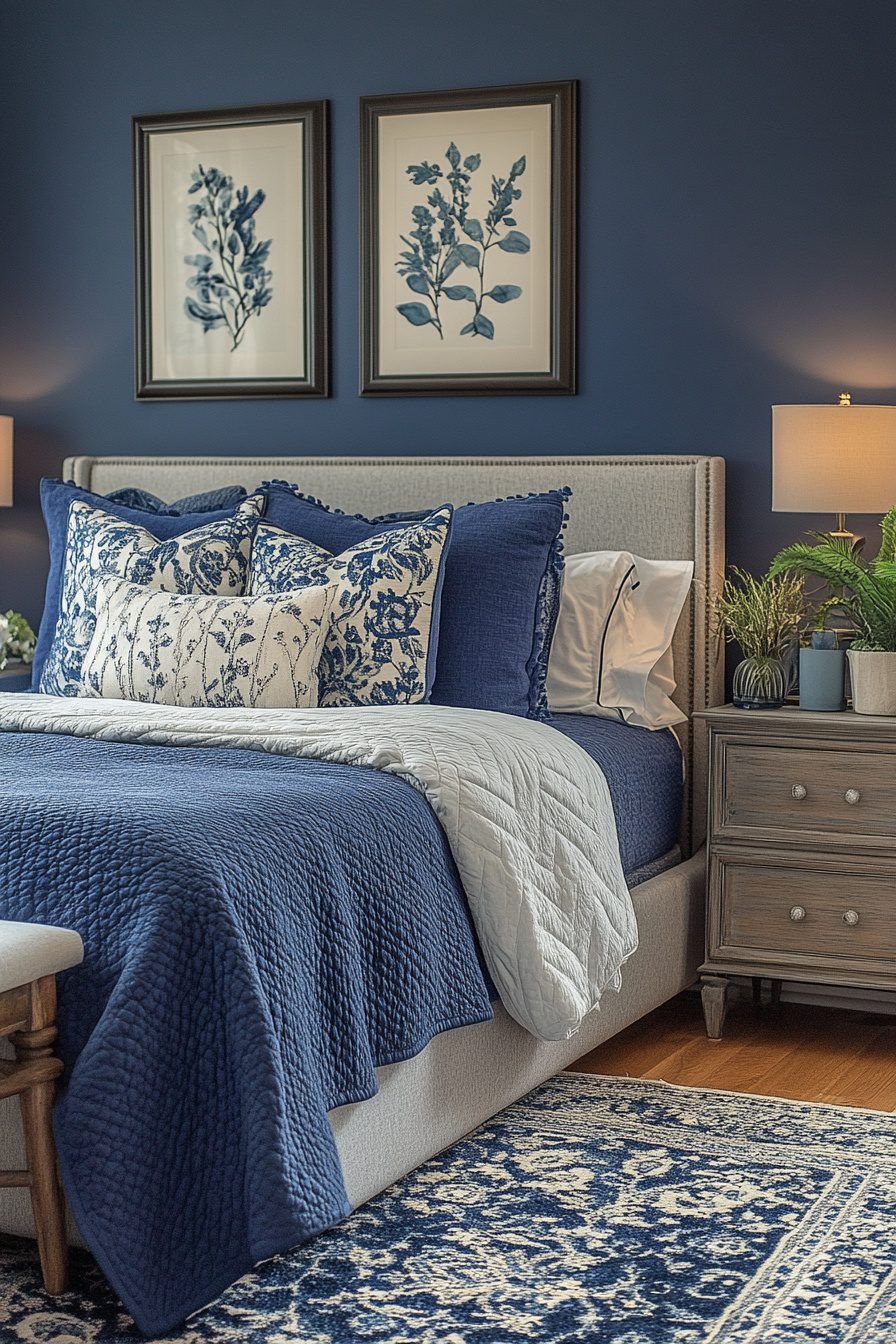 29 Navy Blue Boho Bedroom Ideas For Creating A Peaceful And Inviting ...