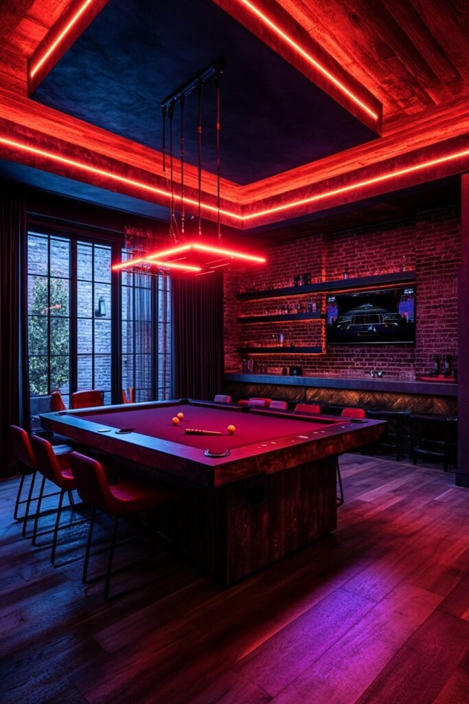 Vibrant Loft Game Room