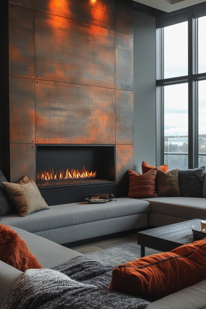 Warm Loft Fireplace Spot