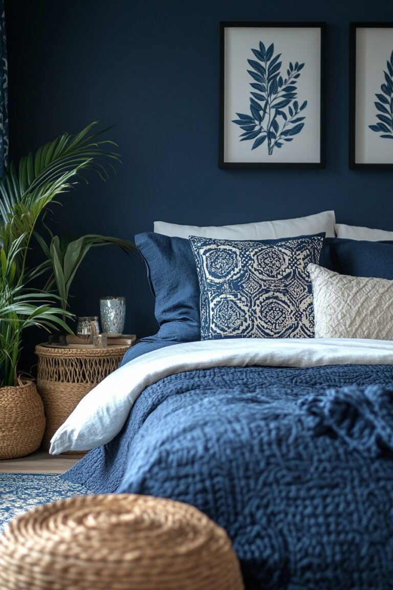 29 Navy Blue Boho Bedroom Ideas For Creating A Peaceful And Inviting ...