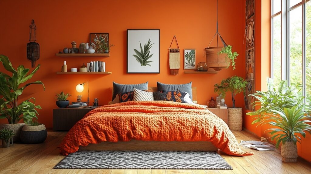 orange boho bedroom ideas