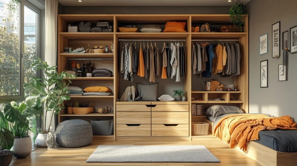 tiny apartment closet