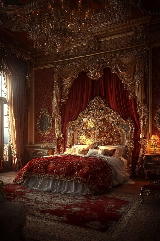 Baroque Grandeur Barndominium Master Bed