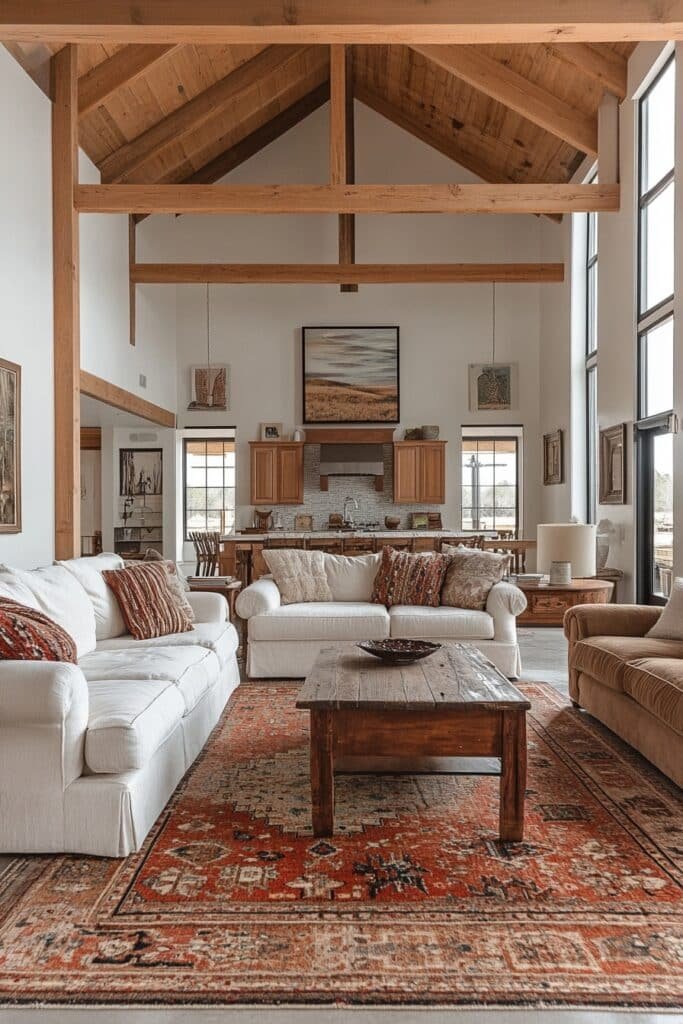 Blended Elegance Barndominium Living Room