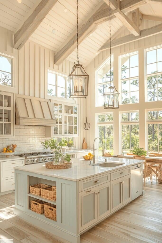 Bright and Open Barndominium Kitchen