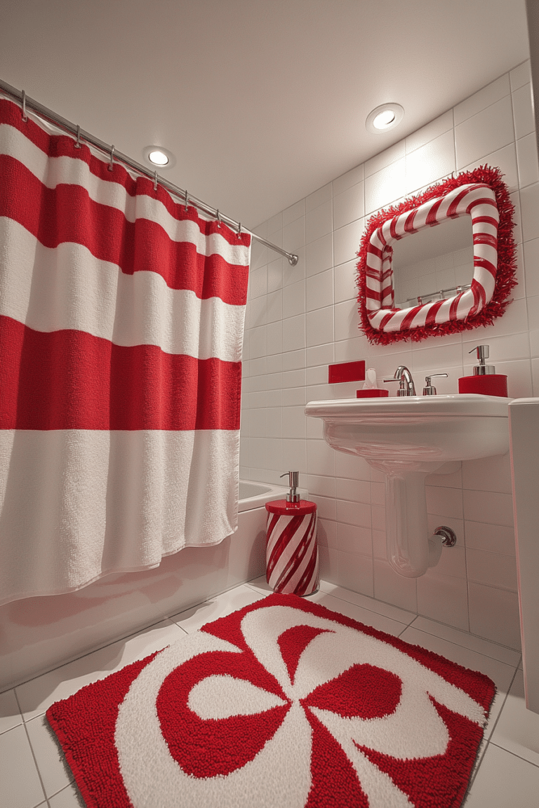 Christmas Candy Cane Bathroom Decor: Festive Ideas for Your Holiday Bathroom