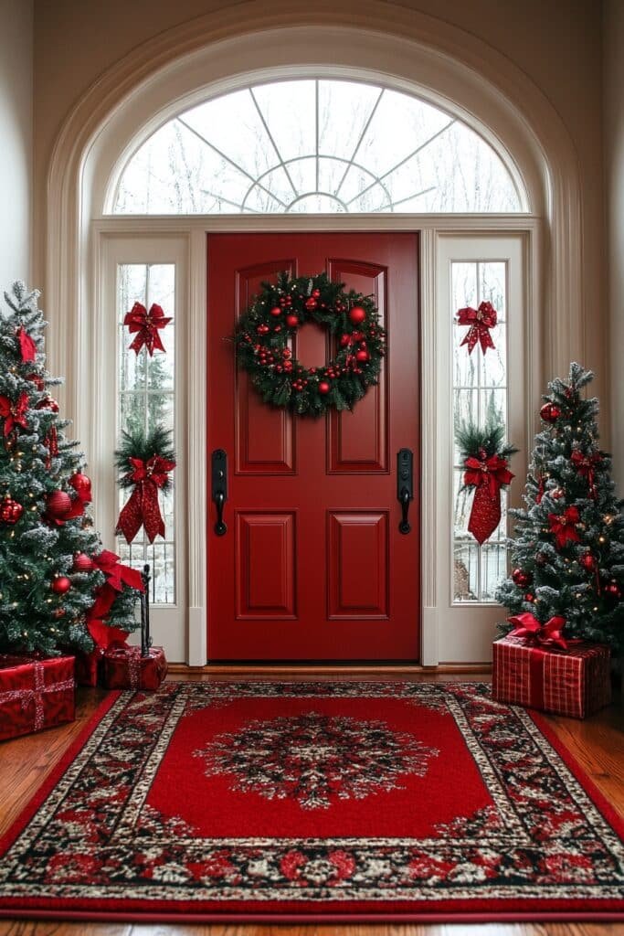 Classic Red and Green Entryway