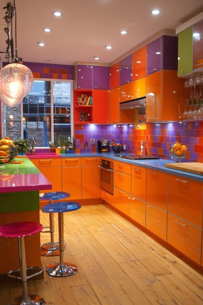 Colorful Barndominium Kitchen