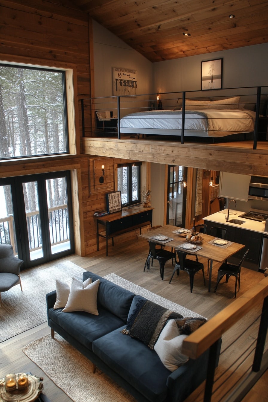 29 Small Cabin Interior With Loft Ideas For A Stylish And Efficient ...