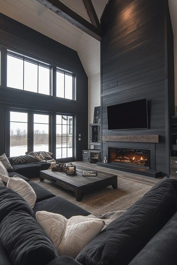 Contemporary Sophistication Barndominium Living Room