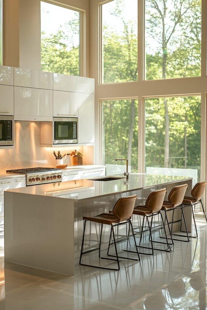 Glossy Sophistication Barndominium Kitchen