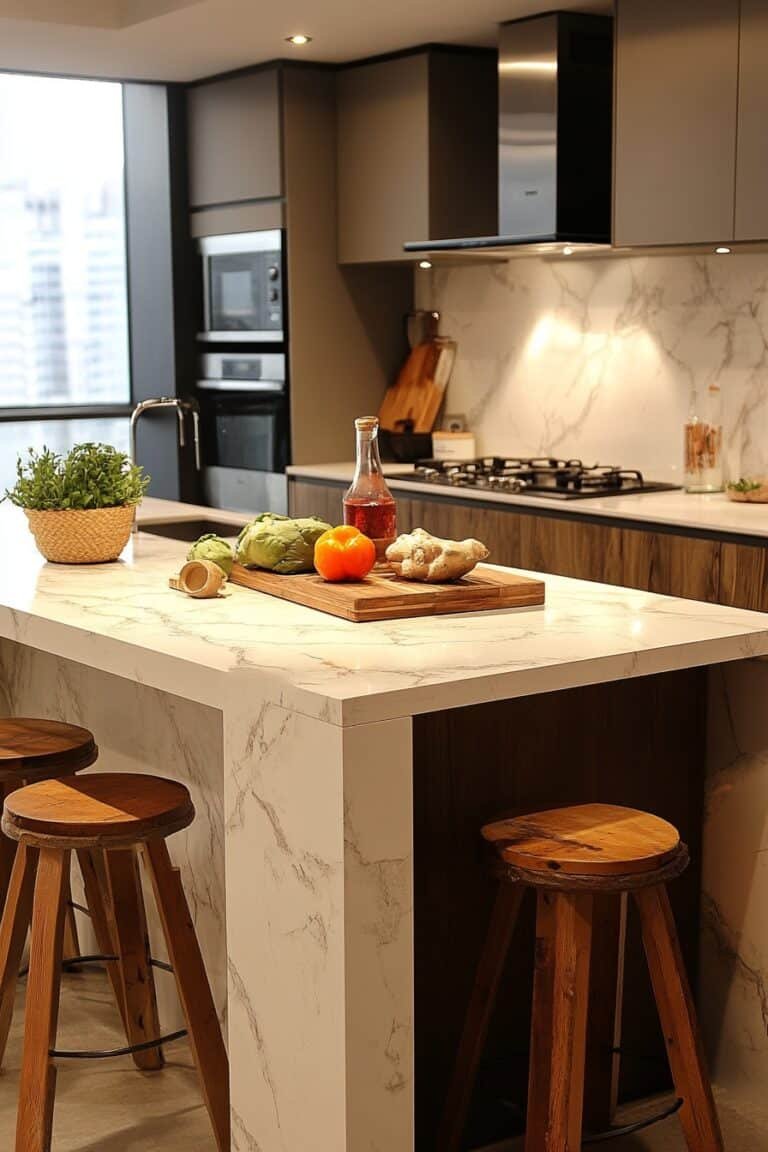 View of 11 Modern Apartment Kitchen Designs for Small Stylish Spaces