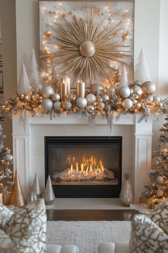 Metallic Glow Mantel Decor