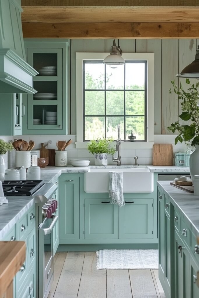 Pastel Bliss Barndominium Kitchen