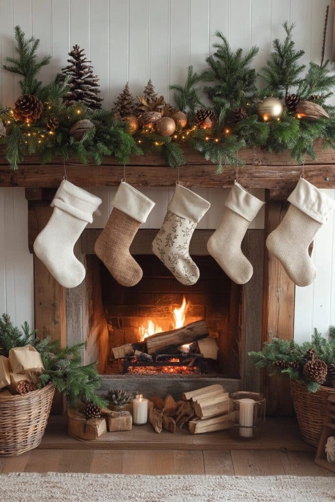 Rustic Charm Fireplace Mantel