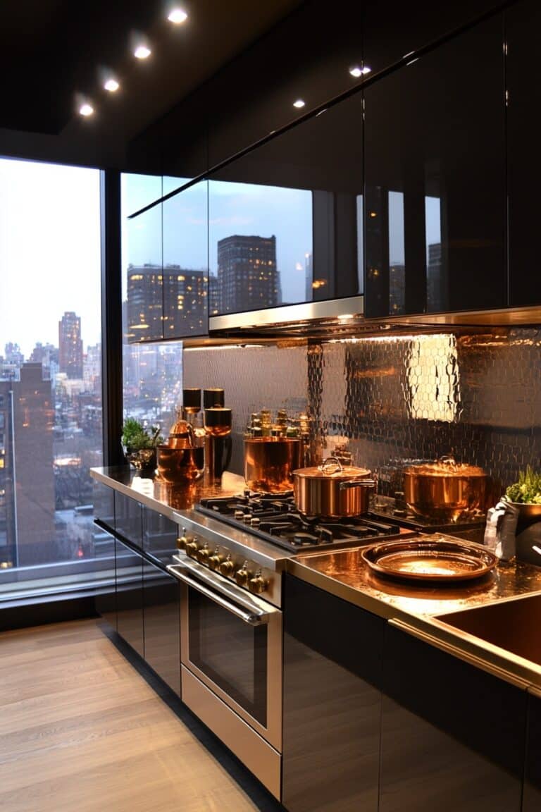 29 Apartment Kitchen Decor Ideas For A Stylish And Functional Kitchen ... - Metallic Apartment Decor With Industrial Elements Inspiration