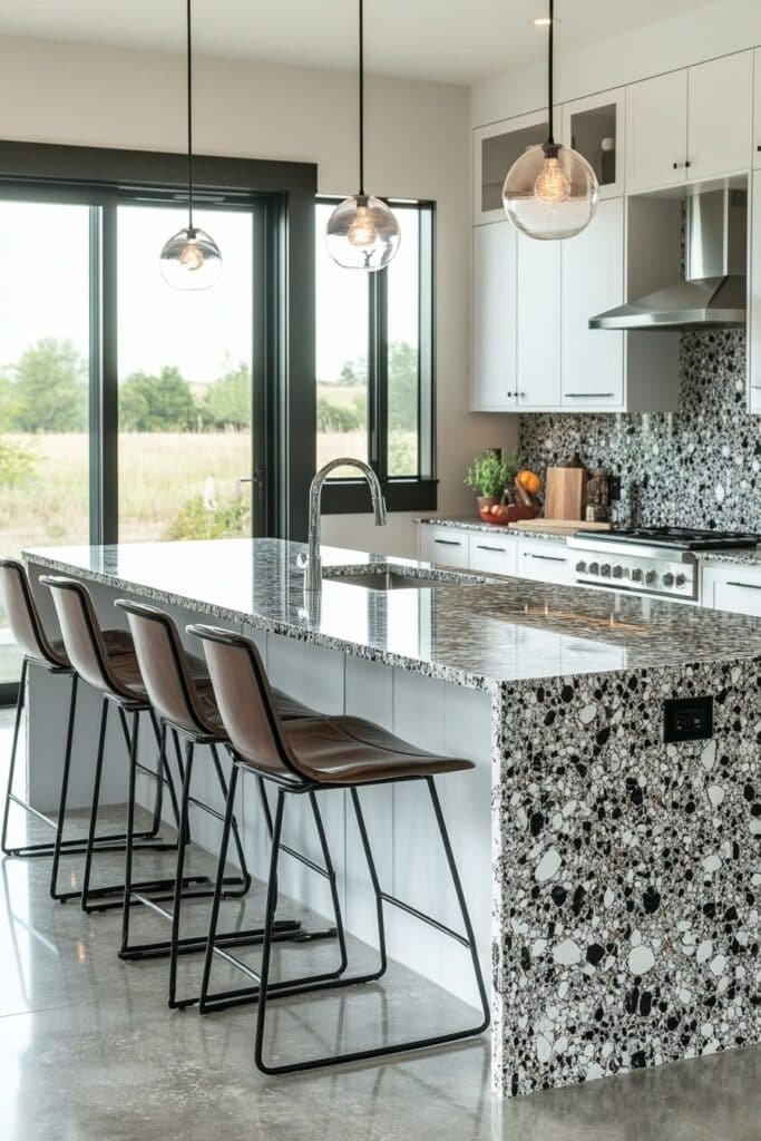 Sleek Modern Barndominium Kitchen