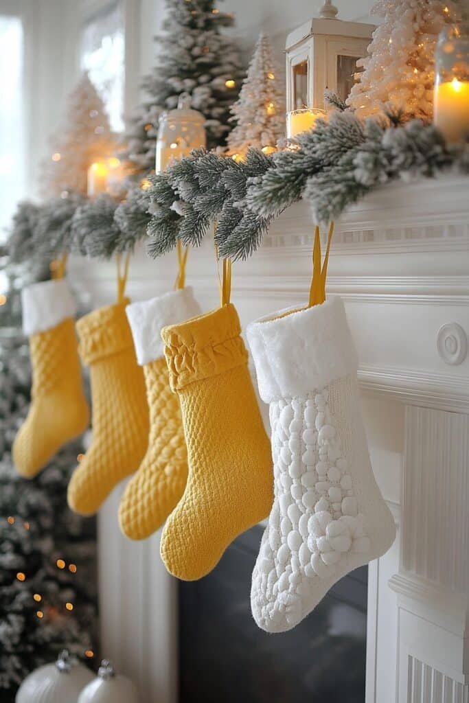 Sunny Yellow and White Mantel