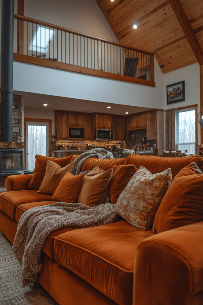 Warm Ambiance Barndominium Living Room