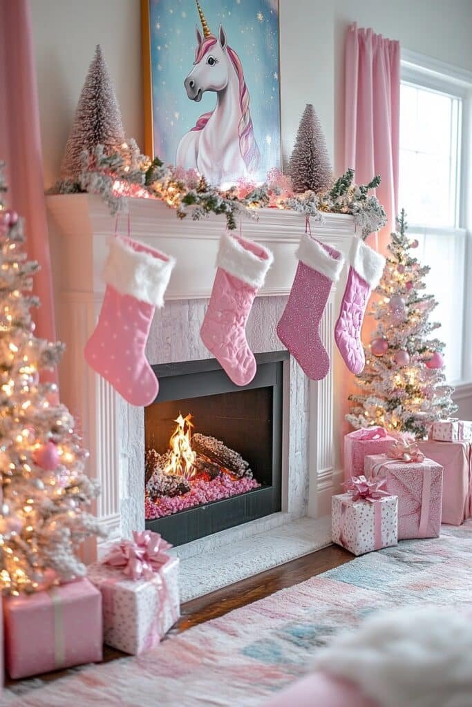 Whimsical Pink Fireplace