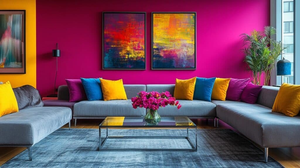 pink living room ideas