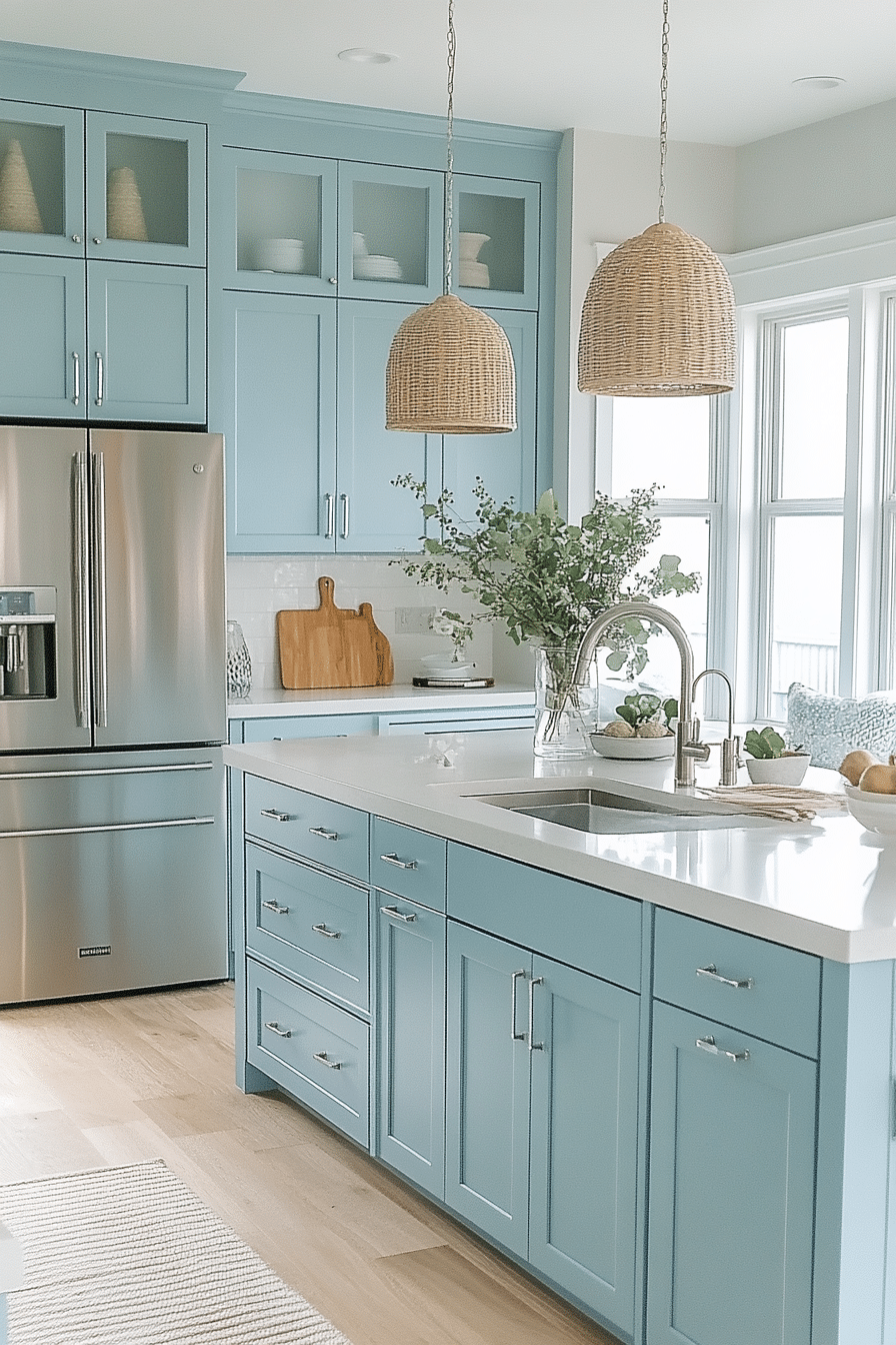 Powder Blue Kitchen Cabinets