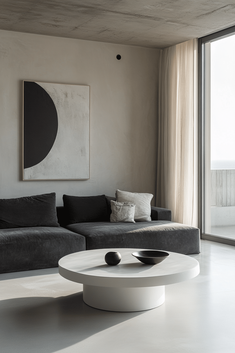 Dark grey sofa living room