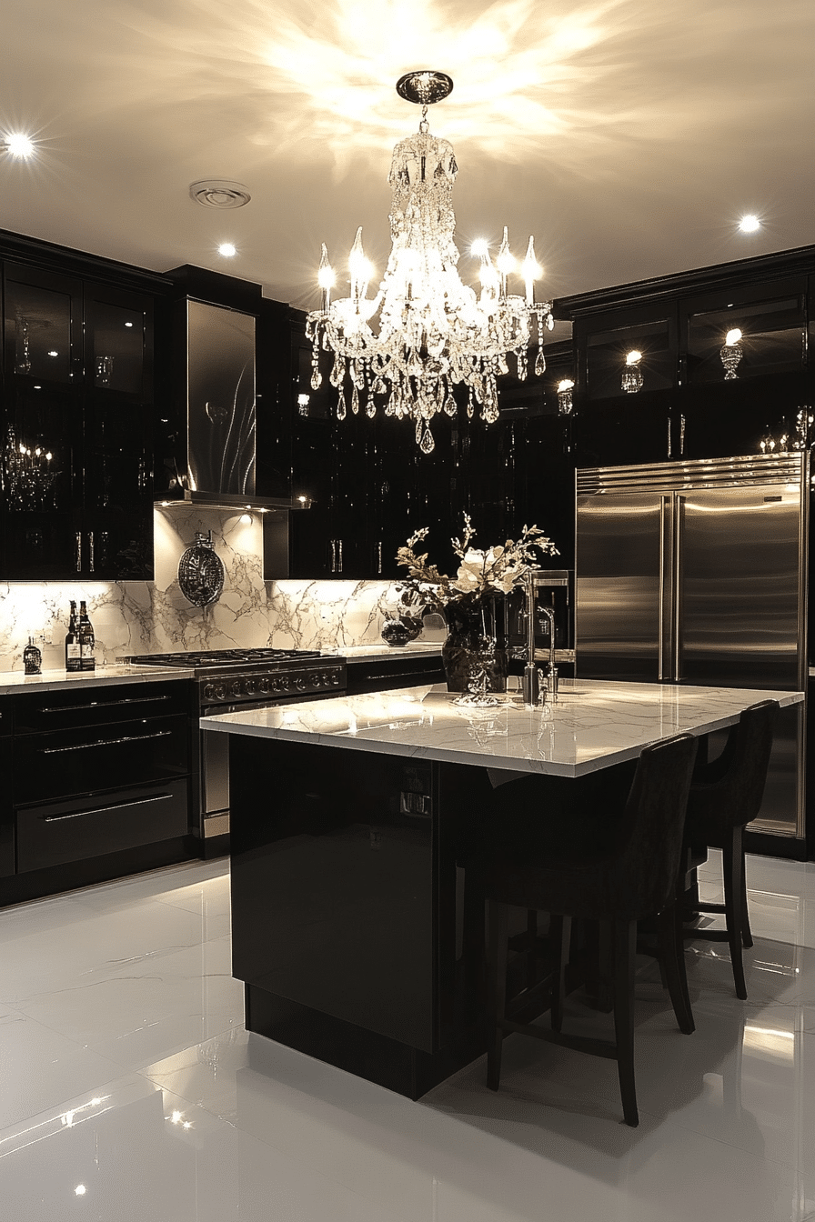 black kitchen cabinets